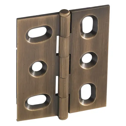 Decorative Butt Hinge, Mortise, Button Finial ELITE Solid Brass Hinge, Antique brass antique