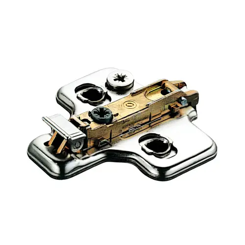 Clip Mounting Plate, Salice, without Pre-Installed Mounting Screws 3 mm BAR3L39F quick fixing system, pre-mounted Euro screws, depth adjustable via eccentric, 3 mm, BAR3L39F Nickel plated Clip Mounting Plate, Salice, without Pre-Installed Mounting Screws 3 mm BAR3L39F quick fixing system, pre-mounted Euro screws, depth adjustable via eccentric, 3 mm, BAR3L39F Nickel plated
