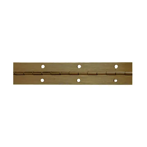Piano Hinge, 72" Steel For furniture, cabinetry, and marine applications, width: 1 1/2", polished brass