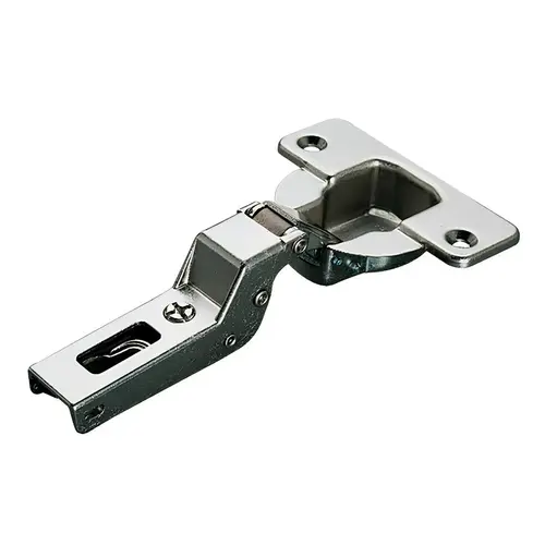 Concealed Thick Door Hinge, Salice, 94 degree Opening Angle, Half Overlay cup fixing: For screw fixing, Self closing, model CFA7G99, nickel-plated Nickel plated