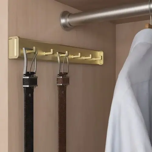Design-R Pull-Out Belt Rack Satin Brass