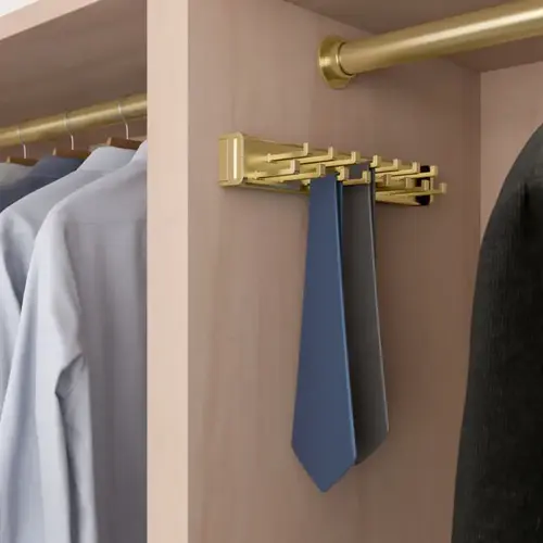 Design-R Pull-Out Tie Rack Satin Brass Design-R Pull-Out Tie Rack Satin Brass