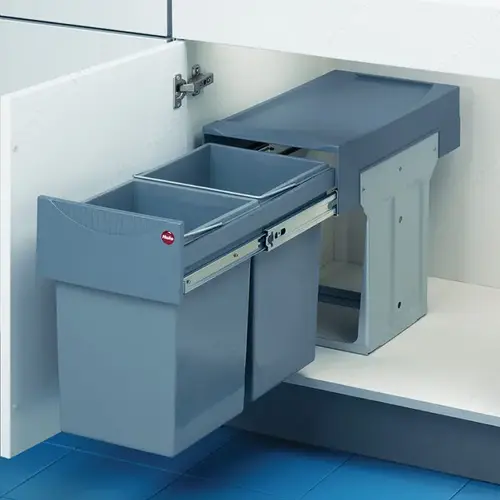 Heavy-Duty Pull-Out Waste Bin Gray Heavy-Duty Pull-Out Waste Bin Gray