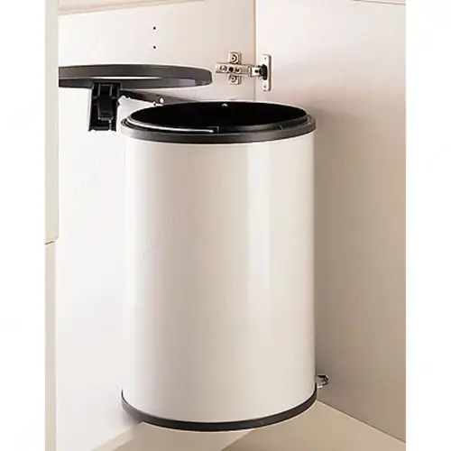 Metal Waste Bin White Metal Waste Bin White