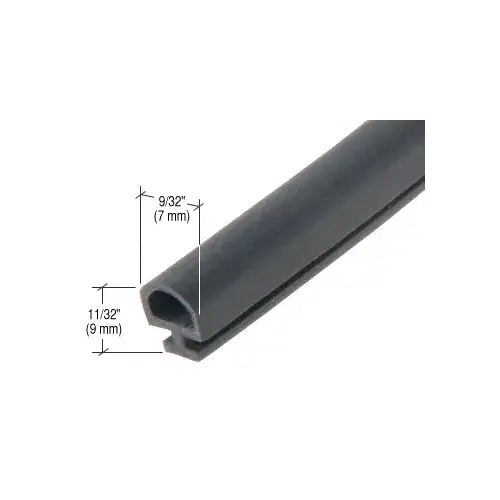 Black 9/32" EPDM Pull-In Door Glaze Gasket - 500'/Roll