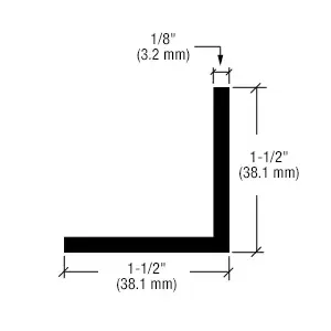 CRL-U.S. Aluminum A15022 Bronze Black Anodized L-Bar 1-1/2" x 1-1/2" x 1/8" - 21'-2"