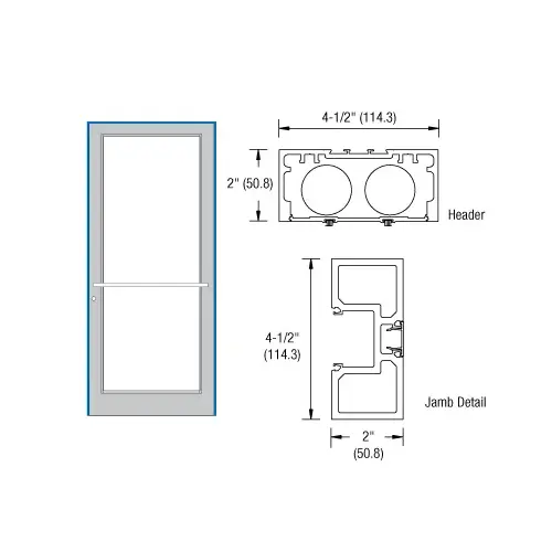 Clear Anodized Class 1 40" x 86" Series DF800 Tubular Center Hung Up and Over Frame Complete (1F) Clear Anodized Class 1 40" x 86" Series DF800 Tubular Center Hung Up and Over Frame Complete (1F)