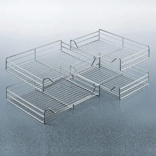 Set of 4 Chrome Wire Magic Corner Baskets