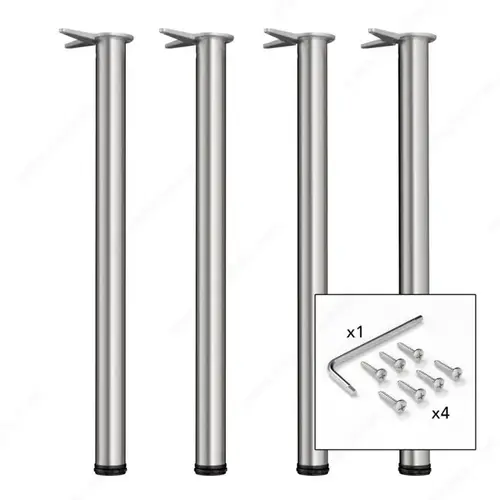 870 mm (34-1/4 inch) - Adjustable Table Leg - 6158 Brushed Chrome - pack of 4 870 mm (34-1/4 inch) - Adjustable Table Leg - 6158 Brushed Chrome - pack of 4