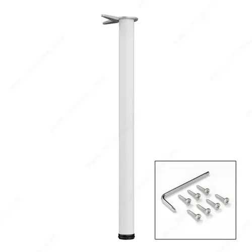 870 mm (34-1/4 inch) - Adjustable Table Leg - 6158 White 870 mm (34-1/4 inch) - Adjustable Table Leg - 6158 White