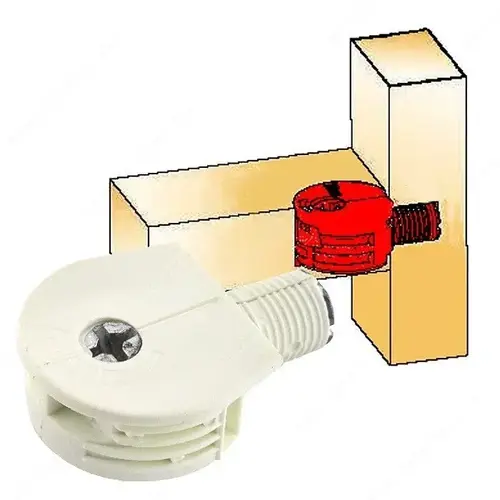 Flanged Lip Quickloc Cam Connector White Flanged Lip Quickloc Cam Connector White