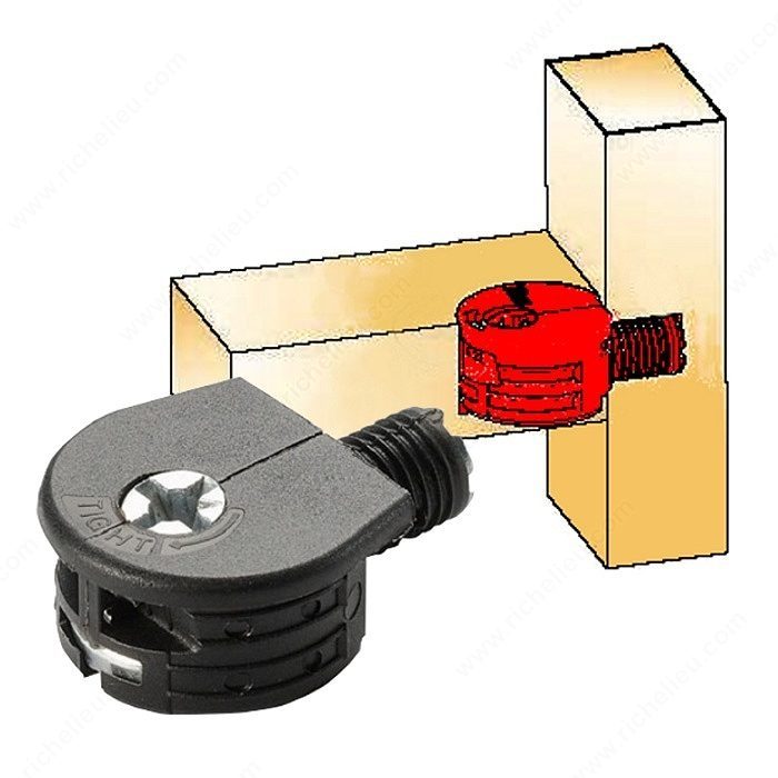 Titus 681390 Flanged Lip Quickloc Cam Connector Black