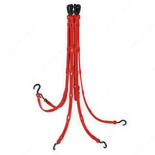 Six Arm Flex-Web Adjustable Bungee Strap Red