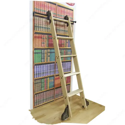 Standard Rolling Ladder Hardware Kit with Brake Wheels Black (90)