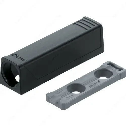 TIP-ON for door - Straight adapter plate - Short version Terra Black TIP-ON for door - Straight adapter plate - Short version Terra Black