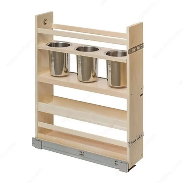 Richelieu Hardware Century Cascade Plywood 5-7/8 3-Shelf Base Cabinet Canister Pullout Organizer with Soft-Close Slides CASCAN55PF Richelieu Hardware Century Cascade Plywood 5-7/8 3-Shelf Base Cabinet Canister Pullout Organizer with Soft-Close Slides CASCAN55PF