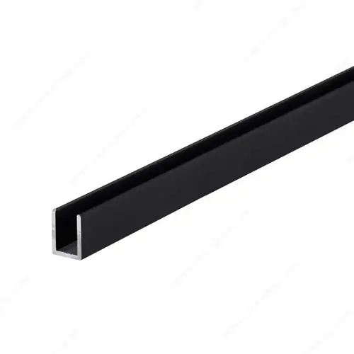Aluminum U-Channel for 10 mm (3/8") Glass Matte Black - 12" Length - pack of 10 Aluminum U-Channel for 10 mm (3/8") Glass Matte Black - 12" Length - pack of 10