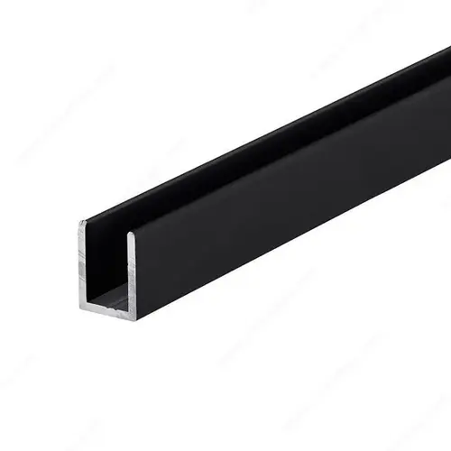 Aluminum U-Channel for 10 mm (3/8") Glass Matte Black - 95" Length - pack of 5 Aluminum U-Channel for 10 mm (3/8") Glass Matte Black - 95" Length - pack of 5