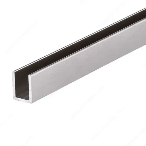 Aluminum U-Channel for 10 mm (3/8") Glass Matte Black - 84" Length Aluminum U-Channel for 10 mm (3/8") Glass Matte Black - 84" Length