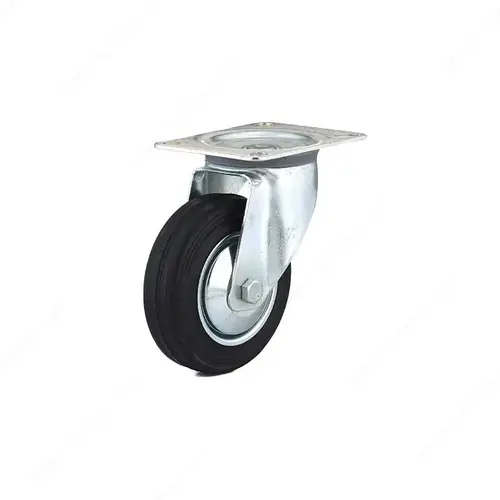 Black Rubber Casters - Medium-Duty Use Black Rubber Casters - Medium-Duty Use