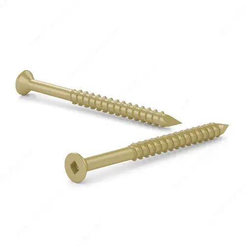 Concrete Screw with Gold Seal Coating, Flat Head, Square Drive, Scorpion Tail Thread, Diamond Point - pack of 50