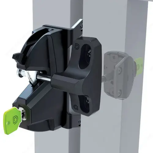 Heavy Duty Key Lockable Gate Latch, Double Sided Black