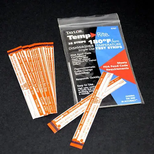 Taylor Temprite Dishwasher Temperature Test Strips, 12 Each Taylor Temprite Dishwasher Temperature Test Strips, 12 Each