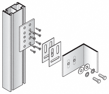 CRL-U.S. Aluminum AP681 Mid-Span Anchor for Wall Jamb, IW3250 Series Storm Wall Mill - pack of 6