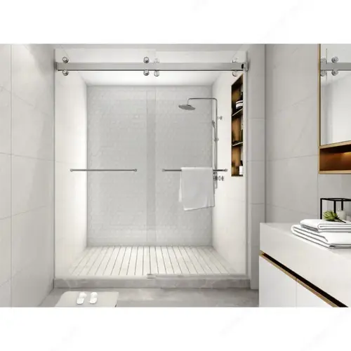 Galaxie Pro Bypass Sliding Door Set Brushed Nickel