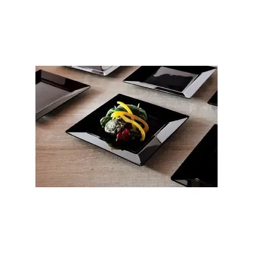 SQUARES 6.5 INCH DESSERT PLATE BLACK