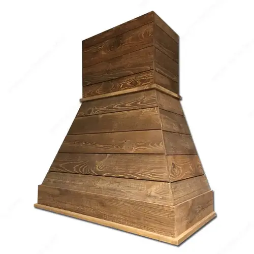 SHIPLAP Wood Chimney Hood Brown SHIPLAP Wood Chimney Hood Brown