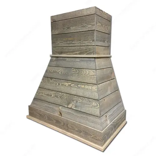 SHIPLAP Wood Chimney Hood Gray SHIPLAP Wood Chimney Hood Gray