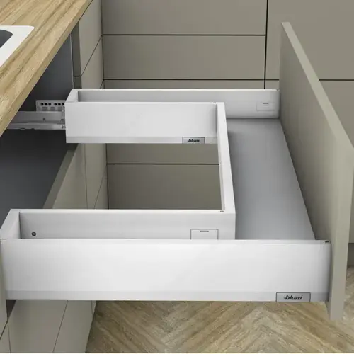 MERIVOBOX BLUMOTION U-shaped under sink drawer height M Silk White MERIVOBOX BLUMOTION U-shaped under sink drawer height M Silk White