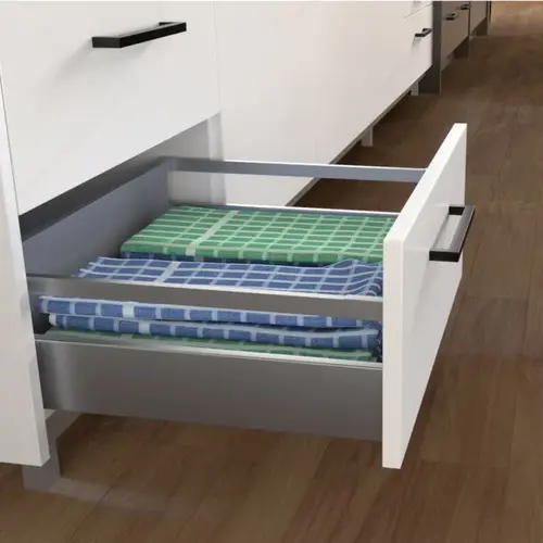 AXIAL Drawer With Gallery Rails - 84 mm Height Silver AXIAL Drawer With Gallery Rails - 84 mm Height Silver