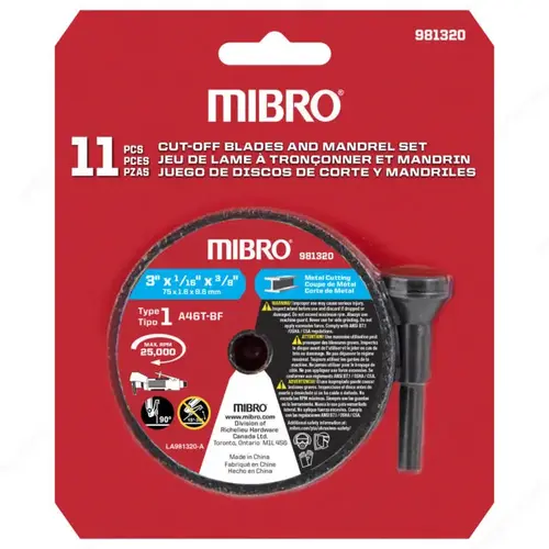 Cut-Off Blade and Mandrel Set for Metal - 11 Pieces Cut-Off Blade and Mandrel Set for Metal - 11 Pieces