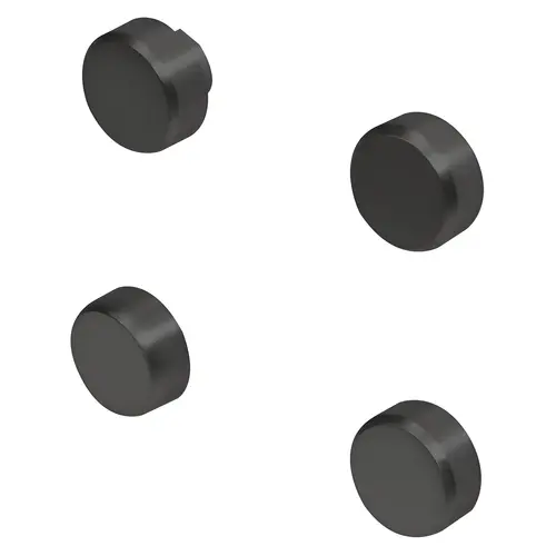 Matte Black Round Mirror Clip Set, Steel Material, 3/4" Diameter, 1/4" Mirror Thickness, Set Of 4, Matte Black Finish