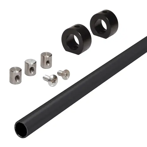 Matte Black 78" Replacement Header Bar for Crescent Shower Sliding Door System With Drill Guide Matte Black 78" Replacement Header Bar for Crescent Shower Sliding Door System With Drill Guide