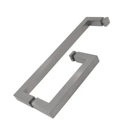 Square 6" Handle with Square 12" Towel Bar Brushed Nickel Square 6" Handle with Square 12" Towel Bar Brushed Nickel