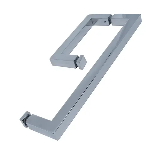 Square 6" Handle with Square 12" Towel Bar Chrome Square 6" Handle with Square 12" Towel Bar Chrome