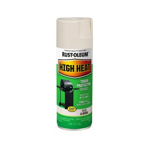 High Heat Spray Paint, Satin, Almond, 12 oz, Aerosol Can High Heat Spray Paint, Satin, Almond, 12 oz, Aerosol Can