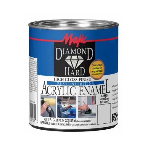 Diamondhard Anti-Rust Acrylic Paint, High Gloss, Deep Tint Base 3, Qt.