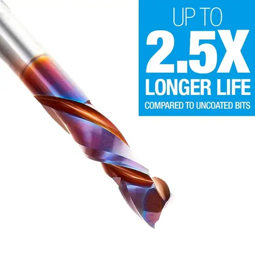 3/8" x 3" Spektra Extreme Tool Life Coated Compression Spiral Bit, 2-Flute, 3/8" Shank