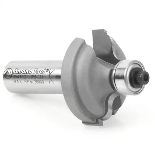 Edge Forming Ogee Fillet with Ball Bearing Guide 2-Flute 5/32" Radius, 1-3/8" Dia, 1/2" Height, 1/2" Shank, 2-1/2"Length Edge Forming Ogee Fillet with Ball Bearing Guide 2-Flute 5/32" Radius, 1-3/8" Dia, 1/2" Height, 1/2" Shank, 2-1/2"Length