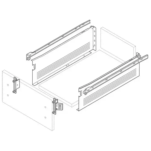 Metabox 320M Drawer Slide with 75lb Capacity, 3/4 Extension, Soft-Closing, 3-1/2", White, 22 Metabox 320M Drawer Slide with 75lb Capacity, 3/4 Extension, Soft-Closing, 3-1/2", White, 22