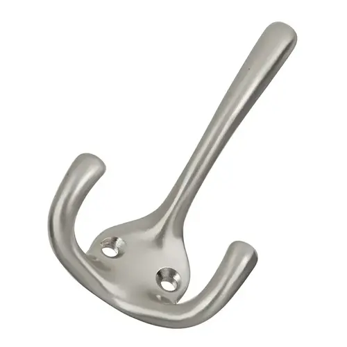 Coat and Hat Hook, 3-1/4 in (83 mm) Length - Satin Nickel, Hooks by Hickory Hardware Satin Nickel Coat and Hat Hook, 3-1/4 in (83 mm) Length - Satin Nickel, Hooks by Hickory Hardware Satin Nickel
