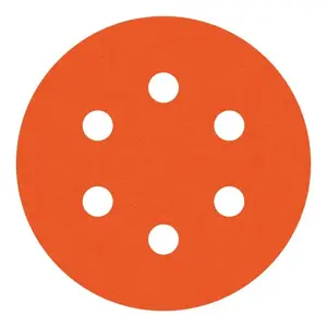Dynabrade 79856 DynaCut Extreme 3" 180 Grit Hook & Loop 6-Hole Aluminum Oxide on Film Sanding Disc Orange