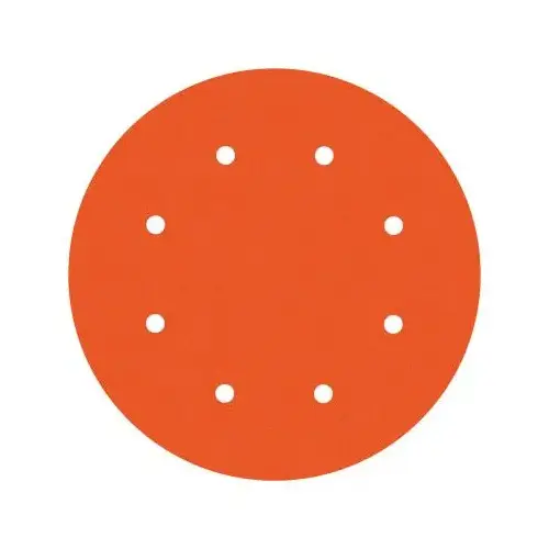 DynaCut Extreme 6" 180 Grit Hook & Loop 8-Hole Aluminum Oxide on Film Sanding Disc Orange