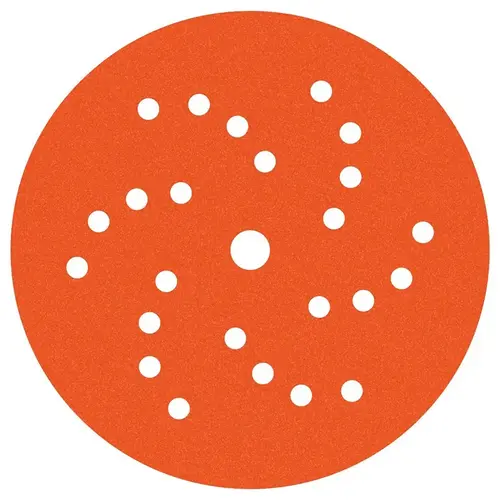 DynaCut Extreme 5" 400 Grit Hook & Loop 25-Hole Aluminum Oxide on Film Sanding Disc Orange
