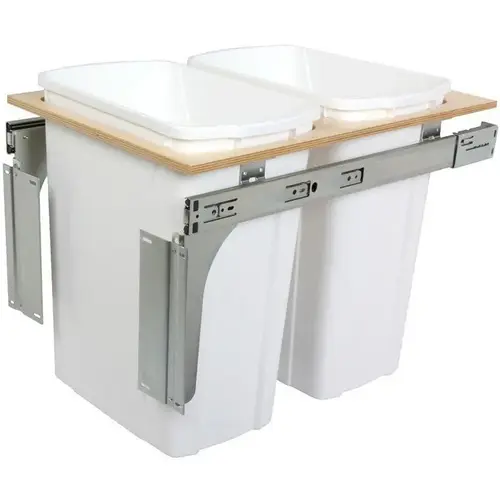 TOP-MOUNT DBL WHT 35QT TRASH PULL-OUT White TOP-MOUNT DBL WHT 35QT TRASH PULL-OUT White