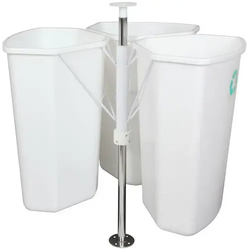 Knape and Vogt RRC Series 32 quart White Trash Can, 27-5/8"W x 27-5/8"D Knape and Vogt RRC Series 32 quart White Trash Can, 27-5/8"W x 27-5/8"D